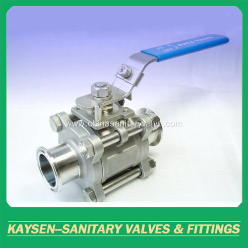 DIN Sanitary ball valves clamp 3 PCS non-retention